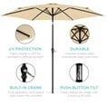 thumbnail image 6 of Best Choice Products 10ft Outdoor Steel Market Patio Umbrella w/ Crank, Tilt Push Button, 6 Ribs - Sand, 6 of 8