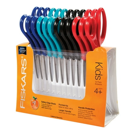 Fiskars Pointed Tip Class Pack Scissors, Assorted, 12 / Pack (Quantity)