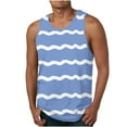 thumbnail image 2 of Yaoyar Men's Summer Sleeveless Striped Tank Tops Crewneck Solid Loose Fit Sports Workout Tank Tops, 2 of 5