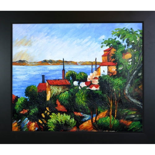 Tori Home 'La Mer Al'Estaque' by Paul Cezanne Framed Painting on Canvas