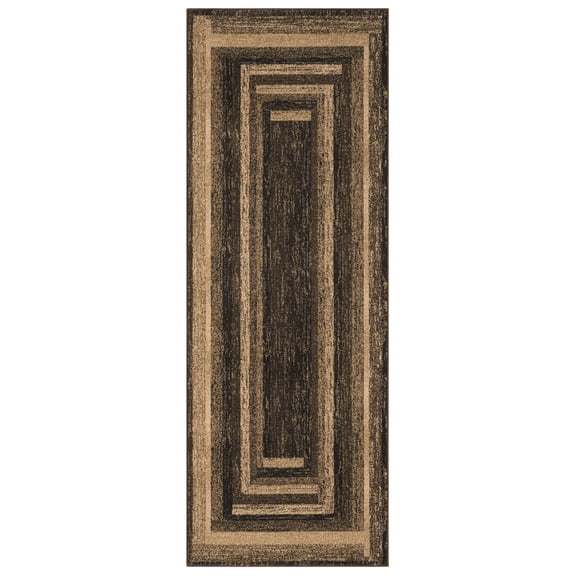 United Weavers Highlands Area Rug 3115 60550 The Maze Brown, 2' x 7'