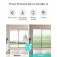 thumbnail image 4 of Window Privacy Film Sage Green White Ombre Stained Glass Window Film Decorative Sun Block Window Cover Country Modern Stripes Lines Window Clings Static Adhesive Sticker for Bathroom 35.4"x78.7", 4 of 7