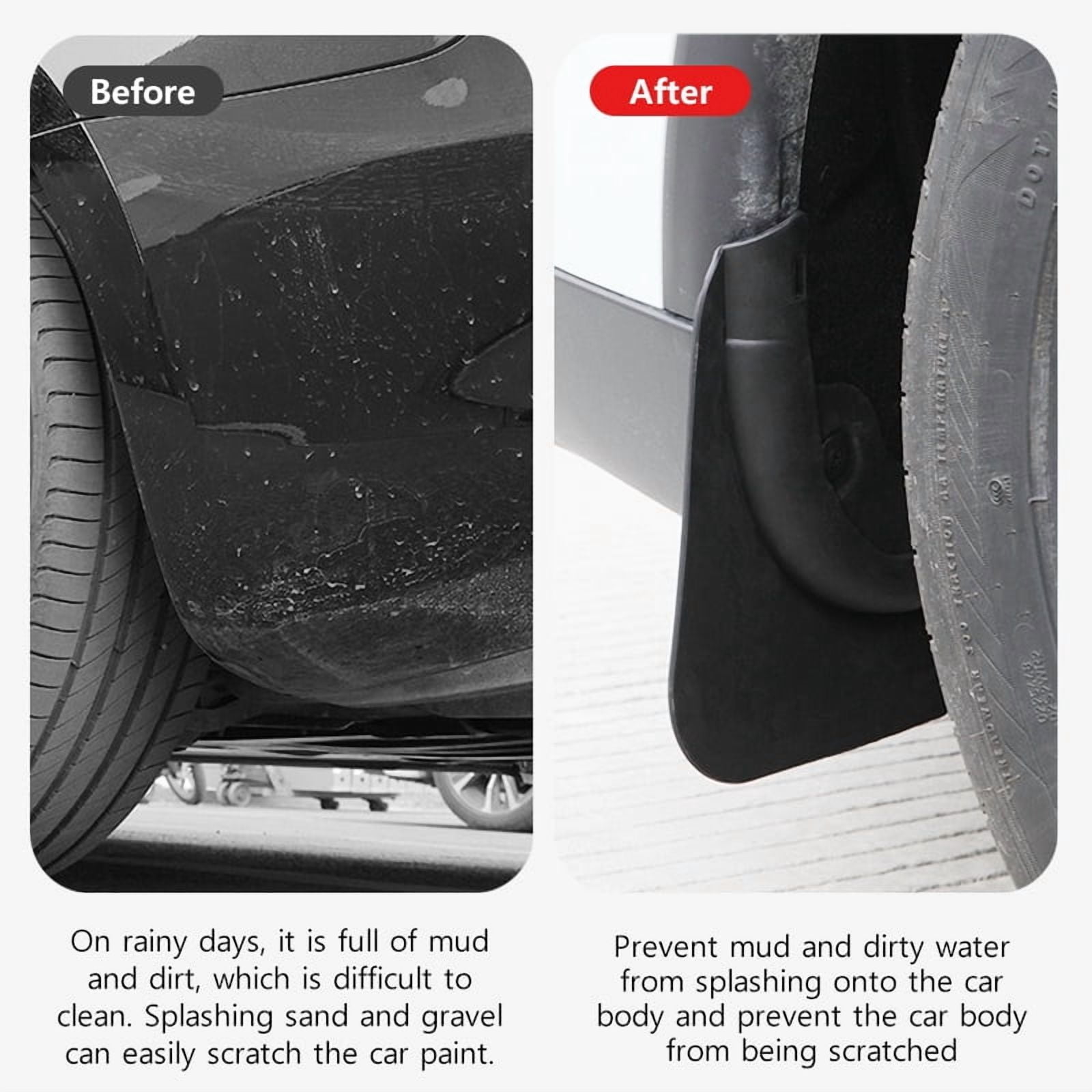 NovaAcc No - Drill Mud Flaps For Tesla Model Y Juniper 2025 TPE Flexible Mud Guards Scratch-Resistant Durable Car Body Protection Flaps