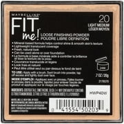 Maybelline Fit Me Loose Finishing Powder Makeup, Oil-Free, Light Medium, 0.7 oz