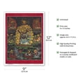 thumbnail image 2 of Yama Dharmaraja - Buddhist Protector Deity - Vintage Tibetan Thangka Buddhist Painting c.1800s - Master Art Print (Unframed) 9in x 12in, 2 of 4
