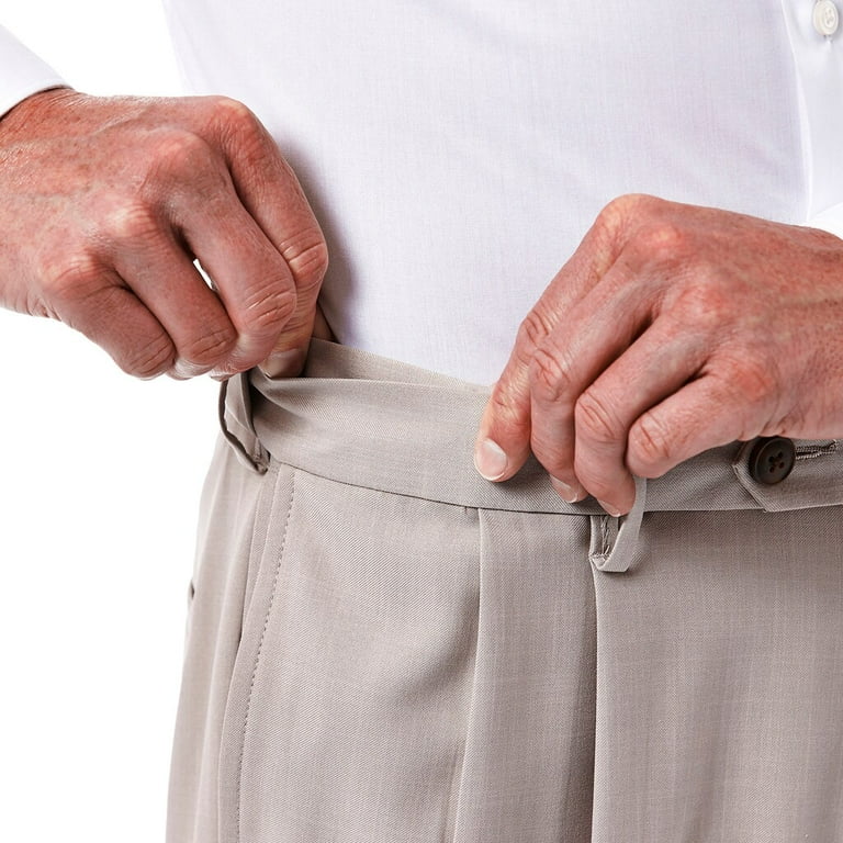 Men's Haggar eCLo Stria Classic-Fit Pleated Dress Pants Blue - Walmart.com