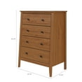 thumbnail image 4 of Jela Solid Wood 4 Drawer Dresser - Caramel, 4 of 11