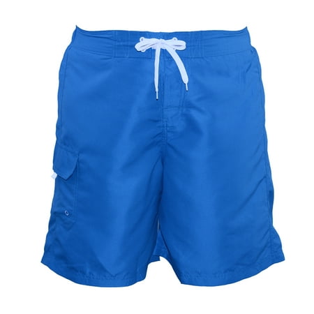 Women's Plus Size Solid Board Shorts Swimsuit (FB007P) - Aqua -