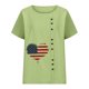 thumbnail image 2 of Camiseta Casual de Manga Corta con Botón de Cuello Redondo de las Mujeres, Tops Cortos para las Mujeres, 2 of 3