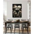 thumbnail image 3 of AVOI Skull Wall Art Couples Skeleton Picture Canvas Print Pink Flowers Poster Gothic Painting Artwork for Living Room Office Bedroom Bathroom Home(Art-4) Unframe: 16x16in, 3 of 5