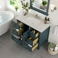 thumbnail image 5 of EVIVA Britney 42 Inch Transitional Ash Blue Bathroom Vanity with Carrara Quartz Countertop and Undermount Porcelain Sink, 5 of 8