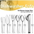 thumbnail image 2 of Mirdinner Serving Utensils Set, 18 Pcs Stainless Steel Serving Utensil with Serving Spoon/Slotted Spoons/Serving Forks/Serving Tongs/Pie Server/Butter Knife, Mirror Polished, Dishwasher Safe, 2 of 7