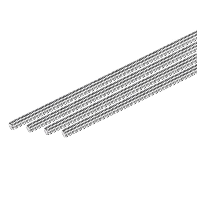 Uxcell 4-Pack Fully Threaded Rod, M6x400mm 304 Stainless Steel Right Hand Thread Bar Studs