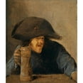 thumbnail image 2 of Adriaen Brouwer 12x14 Gold Ornate Wood Frame and Double Matted Museum Art Print Titled - Peasant with Bicorne and Tankard (1630s), 2 of 4