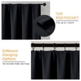 thumbnail image 5 of Chyhomenyc Black Blackout Curtains 63 Inches Long, Thermal Insulated Energy Saving Solid Soft Privacy Rod Pocket Window Curtains for Living Room Bedroom, Each 40Wx63L Inch, 2 Panels, 5 of 8