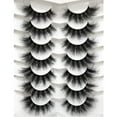 thumbnail image 1 of HUOGUO False Eyelashes Fluffy 8D Faux Mink Lashes Cat-Eye Wispy Lashes 7 Pairs Pack Dramatic Long Thick Volume Fake Eye Lash Multipack, 1 of 5