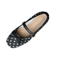 thumbnail image 2 of Purcolt Mary Jane Shoes for Women Trendy Elegant Bowknot Polka Point Square Toe Slip On Ballet Shoes Comfort Casual Soft Sole Flat Shoes with Buckle Strap, 2 of 5