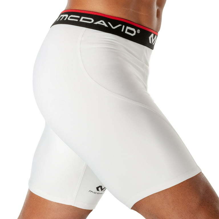 McDavid Sport Compression Athletic Short, White, Adult, Men's