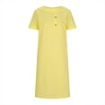 thumbnail image 4 of Antinious Summer Dresses for Women,Womens Dresses for Party,Plus Size Dresses for Curvy Women Solid Short Sleeved Casual Loose Beach Dress,Yellow,XXXXL, 4 of 5
