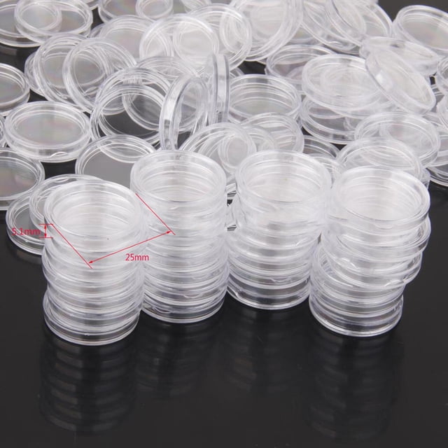Cápsulas de Plástico para Monedas, Soporte para Monedas , 18 Mm a 45 Mm, Caja Protectora para de Almacenamiento, 100 33 mm CUTICAT Cápsulas de monedas