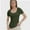Olive green, variant on Womens Summer Short Sleeve Tops Square Neck Ribbed Slim Fitted Shirts Casual Tee Tshirt