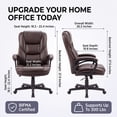 thumbnail image 6 of Vyrox High-Back Office Chair, Ergonomic PU Leather Desk Chair, Conference Chair with Adjustable Height & 360° Wheels, Black, 6 of 8