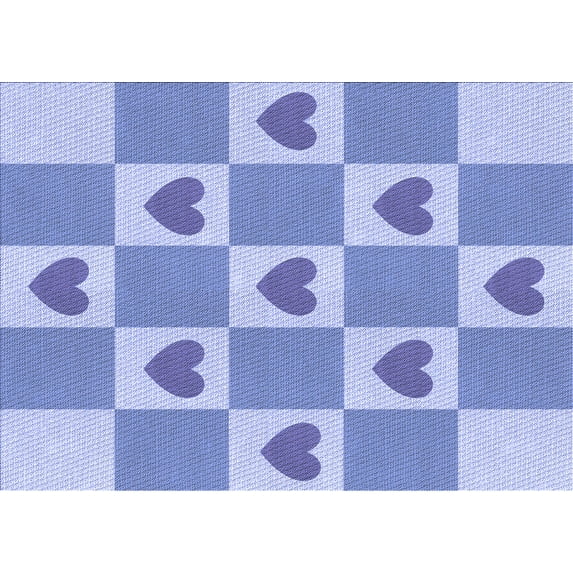Ahgly Company Indoor Rectangle Patterned Pastel Blue Area Rugs, 5' x 8'