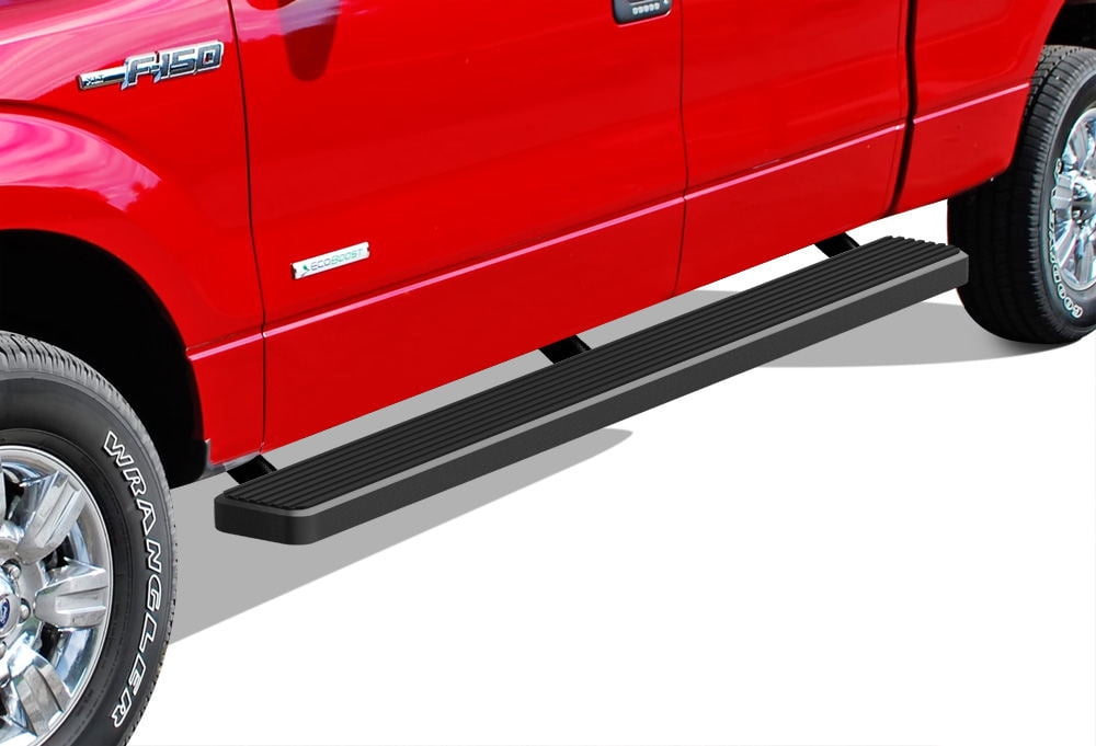 APS Premium 6-Inch Black Running Boards For Ford F150 SuperCrew Cab 2009-2014 – Easy Bolt-On Install, Heavy Duty Aluminum