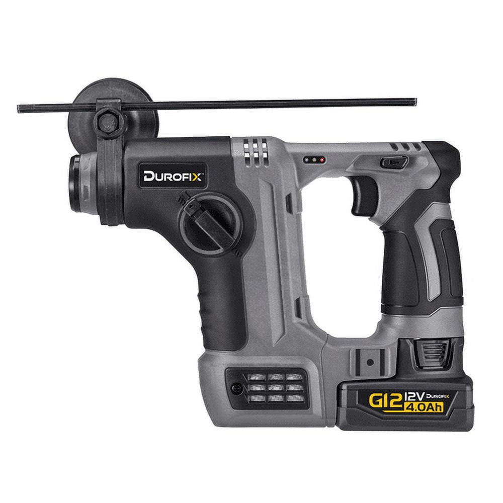 Durofix G12 Series RK12136-2-K7 12V Cordless 3/8" Hammer Drill Power Tool Combo Kit with Compact Rotary Hammer Drill 1.3J Impact Energy, 1 Battery & Charger