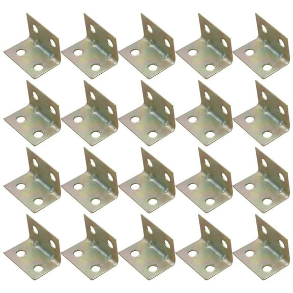 20-Pack Stainless Steel 90-Degree Angle Brackets, Corner Brace Joint Fasteners, Sturdy Construction