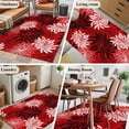 thumbnail image 5 of Botanical Chrysanthemum Area Rugs 4'x6', Washable Small Throw Rugs for Office Bathroom, Abstract Spring Floral Red Black Indoor Outdoor Rug Non-Slip Low Pile Carpet Runner Reversible Floor Mats, 5 of 8
