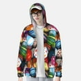 thumbnail image 2 of Kdxio Easter Egg Print Women Men Sun Protection UPF 50+ Jackets Zip Up Long Sleeve Hoodie Hiking Lightweight with Pockets, 2 of 7