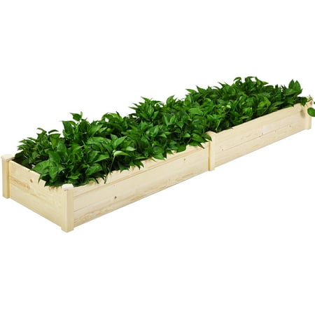 Costway Raised Garden Bed Wooden Elevated Planter Box ...