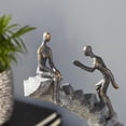 thumbnail image 5 of 8" x 14" Black Polystone People Sculpture with Stairs, by DecMode, 5 of 10