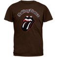 thumbnail image 1 of Rolling Stones - Flocked Tongue Brown Soft Adult T-Shirt, 1 of 1
