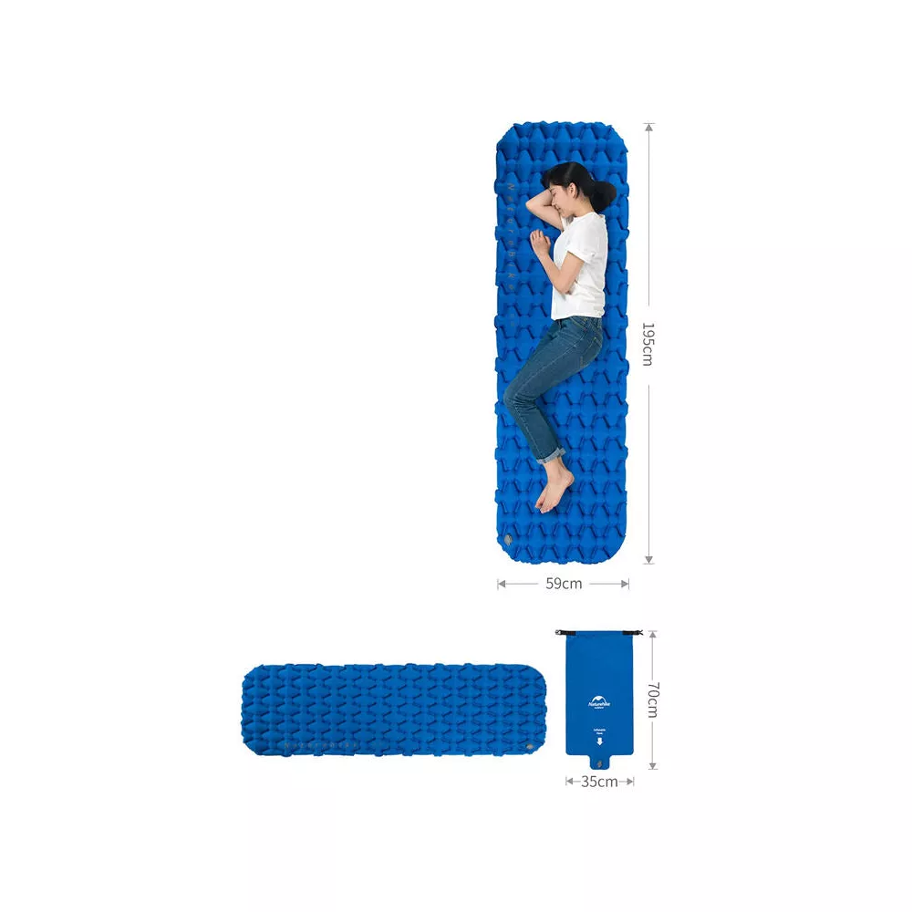 Naturehike Inflatable Camping Sleeping Pad,Ultralight Durable 2.55"Thickness Camping Mattress,Compact Air Mat for Hiking,Traveling,Backpacking&Outdoor