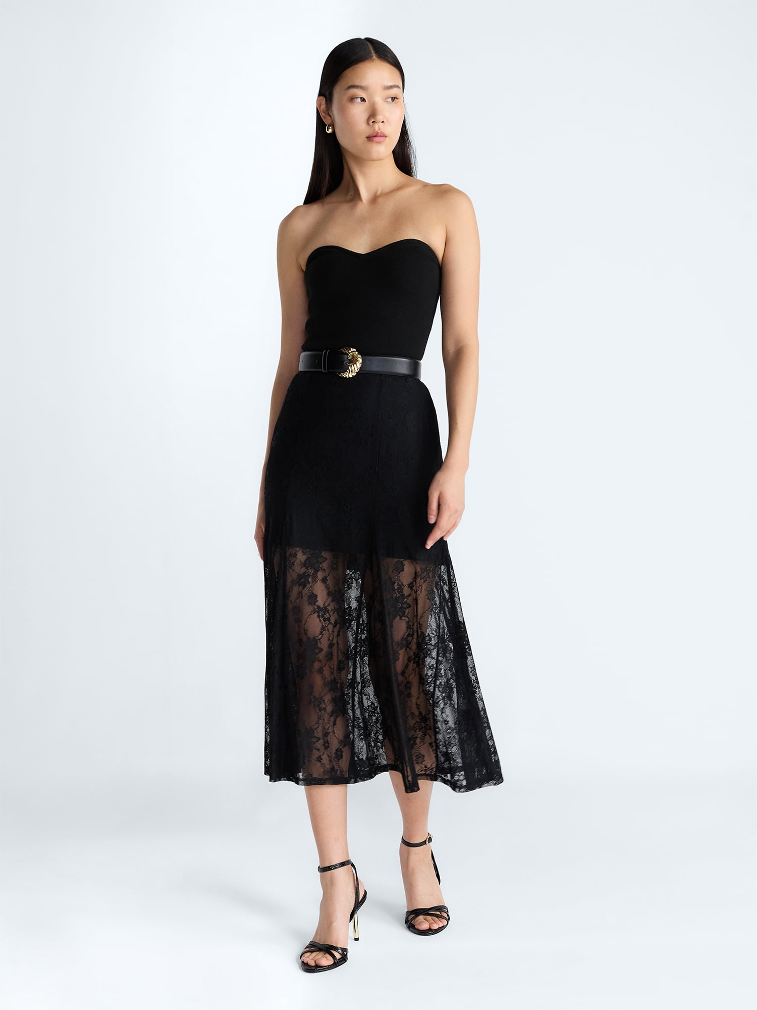 Devil Wears Prada Scoop Collection Women's Lace Maxi Skirt, Sizes XS-XXL