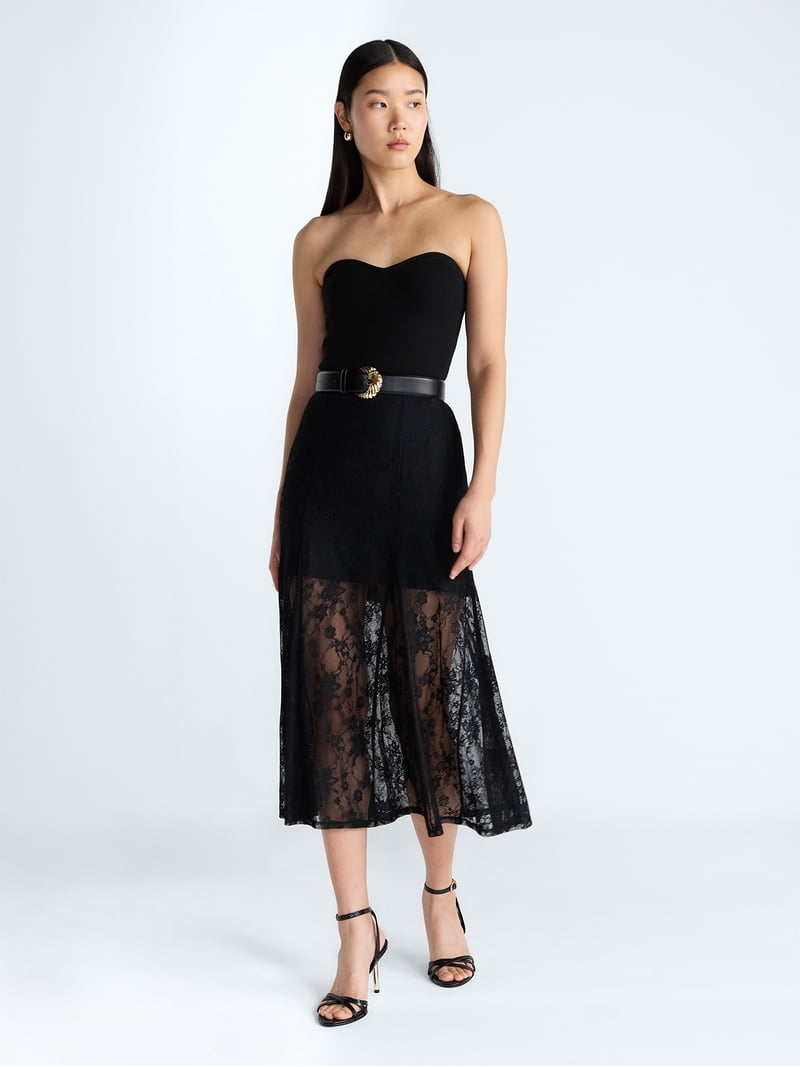 Devil Wears Prada Scoop Collection Women's Lace Maxi Skirt, Sizes