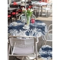 thumbnail image 5 of Outdoor Tablecloth with Umbrella Hole for Patio/Picnic/Party/Camping, Nautical Coastal Waterproof Table Cloth Round Cover Washable, Vintage Ocean Coral Starfish Shells Navy Blue (Dia 60"), 5 of 9