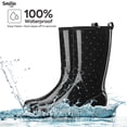 thumbnail image 3 of SMILIN Women's Rain Boots, Waterproof Non-slip High Ankle Garden Boots，Polka Dot, Size 7, 3 of 7