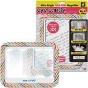 Eye Candy Ultra Bright Full Page Magnifier and Book Light, Large Plastic, Multicolor, 3X Bigger