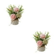thumbnail image 3 of QualitChoice 1/2/3/5 Artificial Flower Potted Vase Imitation Flowers Rope Fake Nordic for Wedding Home Party Desktop Garden Decoration Pink 2PCS, 3 of 6