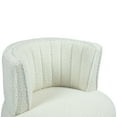 thumbnail image 6 of Swivel Accent Chair, Swivel Cuddle Barrel Chair with Metal Base, Upholstered Round Sofa Chair with Deep Seat, Swivel Fluffy Teddy Fabric Armchair for Living Room, Bedroom, Office, White Teddy, 6 of 9