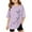 Purple, variant on LRen Shirts for Girls 13-14 Girls Letter Graphic Print Crewneck Short Sleeve Cotton Tshirt Kids Girls Trendy Loose Fit Loose Fit Summer Pullover Tops