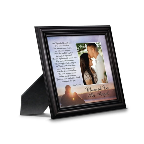 Married to an Angel, Christian Marriage Gift for Wife, Anniversary Picture Frame from Husband to Wife, 6406B