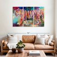 thumbnail image 2 of Elephant Stock Royal Bengal Tiger Wall Art - Horizontal Multi Panel Canvas - Living Room Wall Decor - Animal Multi Panel - Orange And Purple Decor By Richard Wallich - 57" x 36", 2 of 8