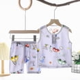 thumbnail image 2 of mgoYE 12-18 Month Boy Clothes Toddler Baby Boy Summer Clothes Plane/Dinosaur Print Tank Vest Top + Elastic Waist Shorts Sets Outfits|Grey 3-4 Years, 2 of 4