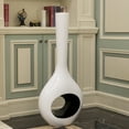 thumbnail image 4 of Decorative Unique Tall Vase with Hole Outside White Inside Black, 4 of 6
