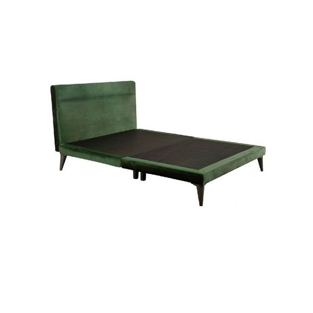 Cama Matrimonial con Cabecera Danita Tapizada Color Verde