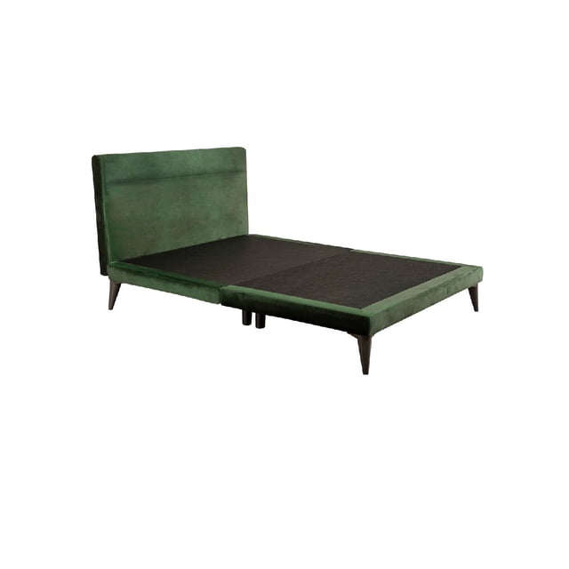Cama Matrimonial con Cabecera Danita Tapizada Color Verde